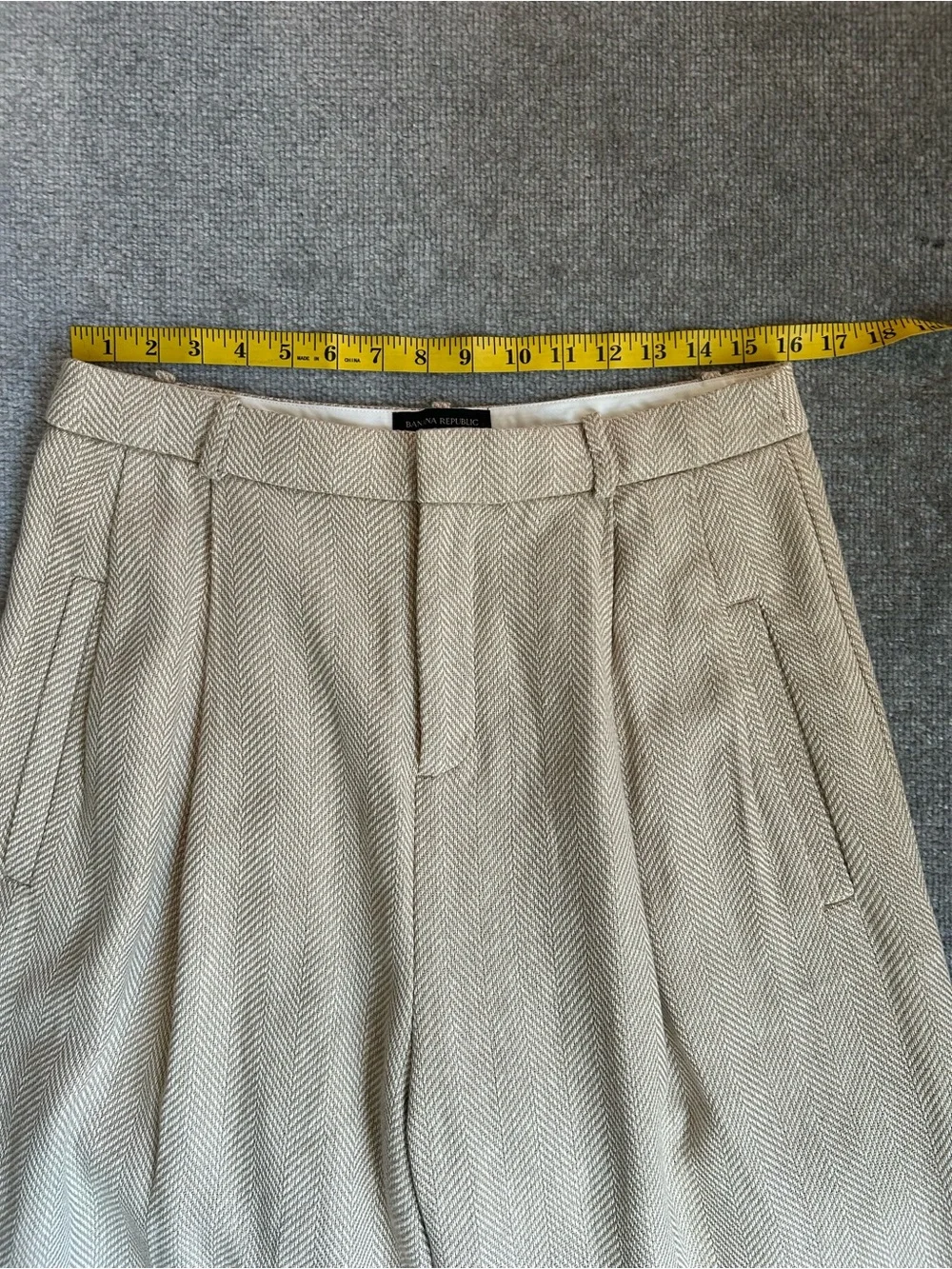 NWT Banana Republic Norfolk Wide-Leg High-Rise Linen-Cotton Pants, Size 10